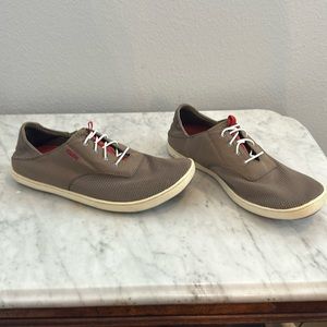 Men’s Olukai Nohea Moku no-tie boat shoes. Size 10